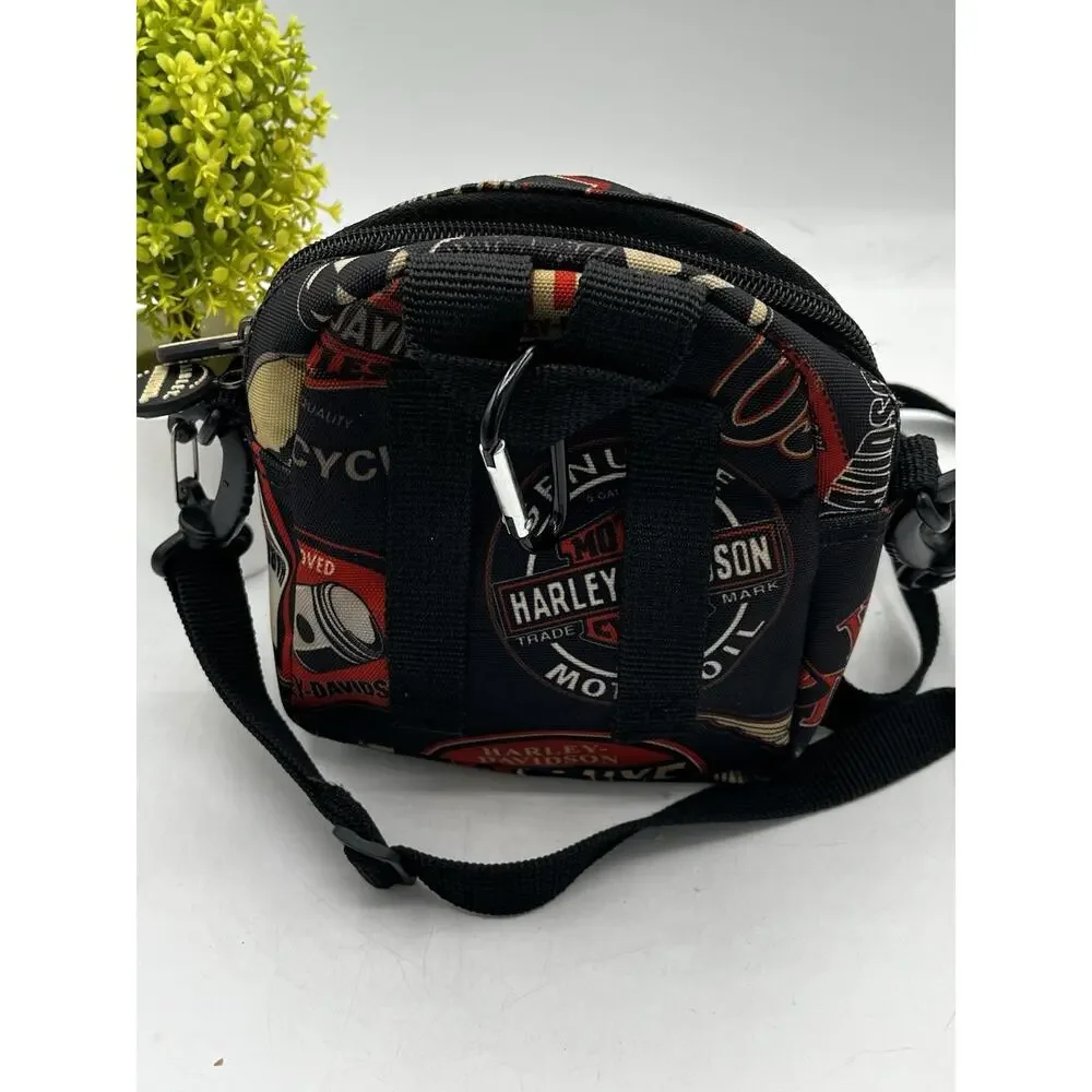 Harley Davidson Mini Crossbody Bag Canvas Logo Print Pre-Luxe 6x5 Biker - Picture 3 of 6